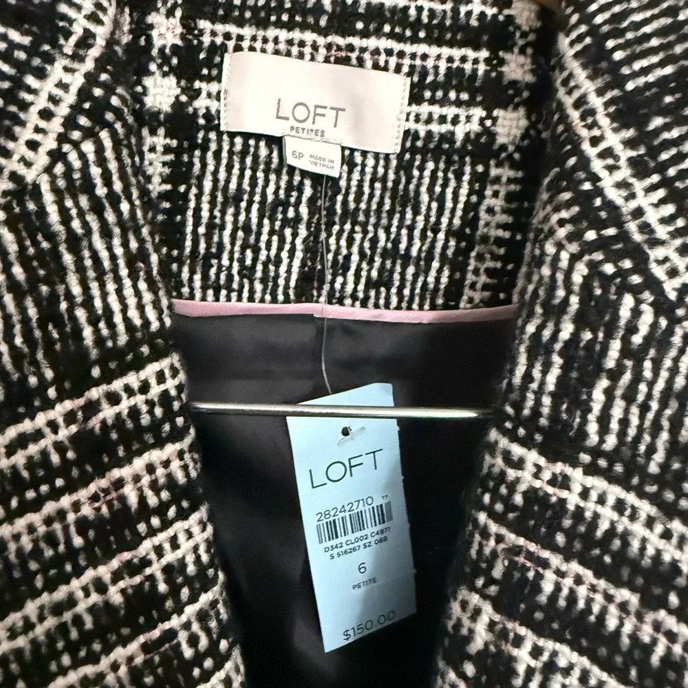 LOFT Black and White Checkered Blazer - Picture 2 of 2